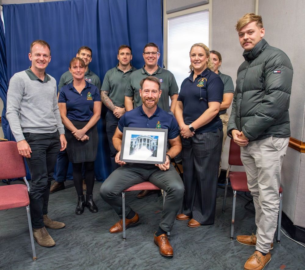 The British Royal Marines Visit The United States Army Old Guard Fife and Drum Corps