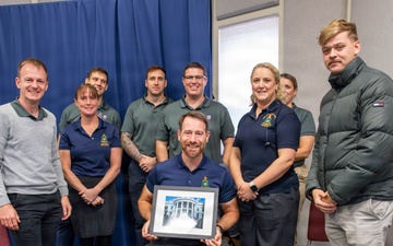 The British Royal Marines Visit The United States Army Old Guard Fife and Drum Corps