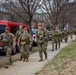 Mississippi National Guard service members arrive to render honors during a funeral escort in Washington, D.C.