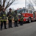 District of Columbia Firefighters arrive to render honors during a funeral escort in Washington, D.C.