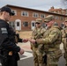 An Ohio National Guard Soldier interacts with a U.S. Secret Service agent in Washington, D.C.