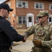 An Ohio National Guard Soldier interacts with a U.S. Secret Service agent in Washington, D.C.