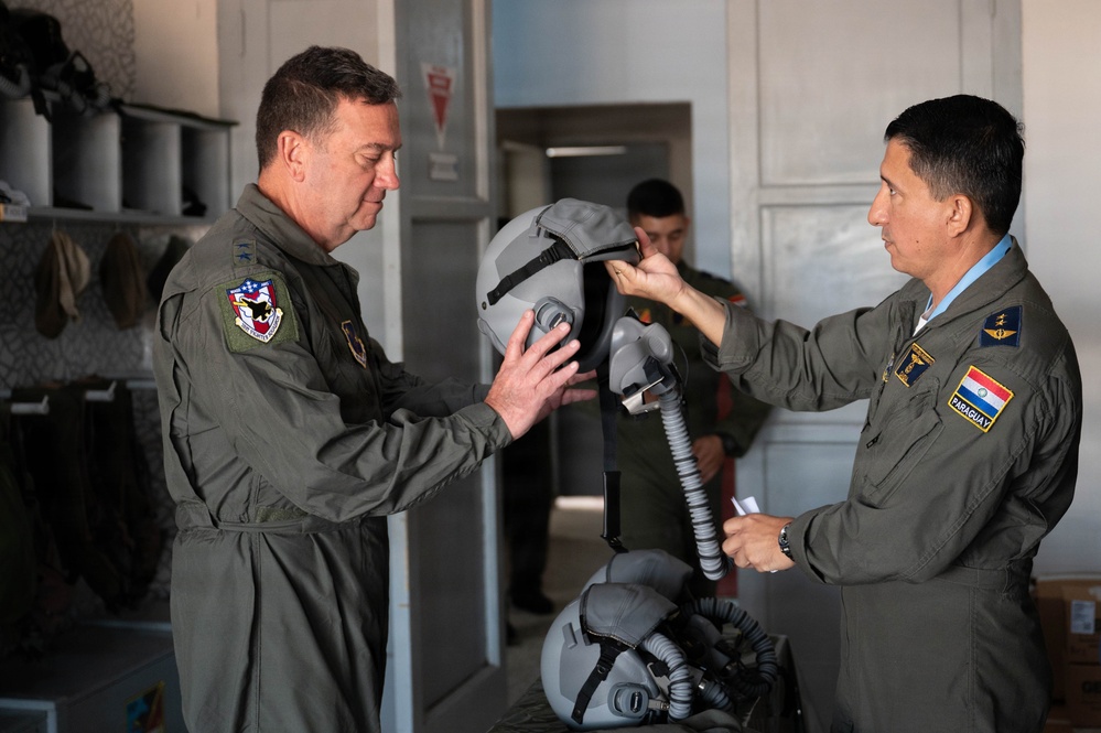 Massachusetts National Guard Adjutant General takes familiarization flight with Paraguayan Air Force