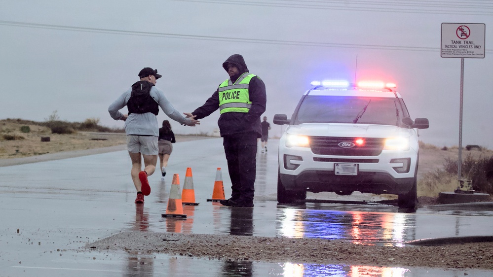 Iron Will: Fort Bliss community braves rain for FMWR half marathon, health fair