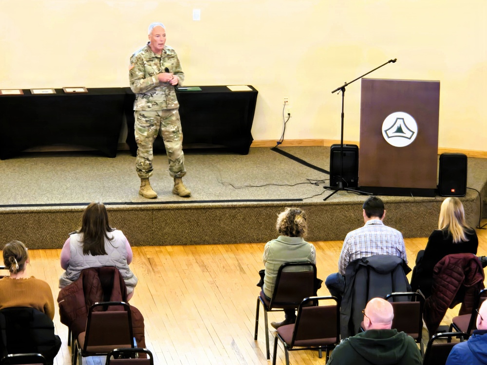 U.S. Army Garrison-Fort McCoy leaders hold first town hall for workforce of 2026