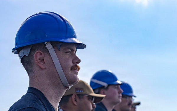 Sailors Aboard USS Dewey Participate In a Sea and Anchor Evolution Off The Coast of Okinawa