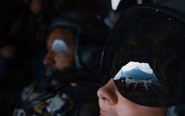 Comedian Gabriel Iglesias flies aboard C-130J at Yokota Air Base
