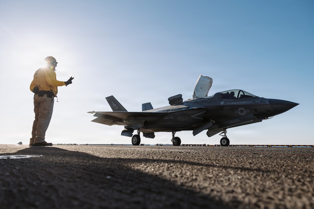 11th MEU Marines, Sailors Conduct F-35B Flight Deck Operations