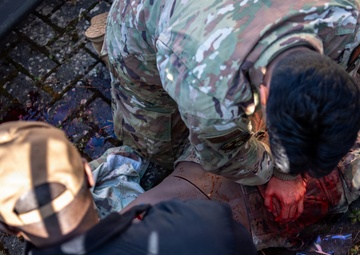 86th Medical Group, sister services join together in large scale mass casualty training exercise