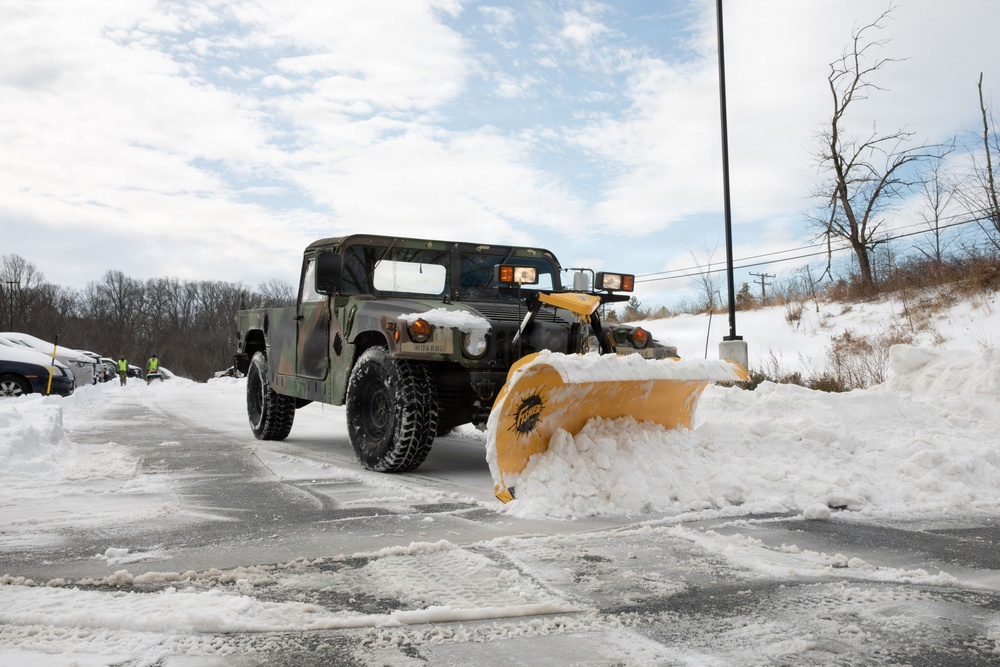 Maryland Army National Guard Humvee Plows Snow During Operation Blur