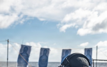 USS Bainbridge Conducts Small Arms Gun Shoot