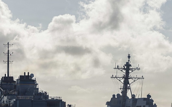 USS Bainbridge Replenishment-at-Sea with USNS Supply