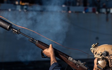 USS Bainbridge Replenishment-at-Sea with USNS Supply
