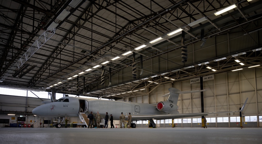 EA-37B Compass Call visits Ramstein AB in first stop of European roadshow