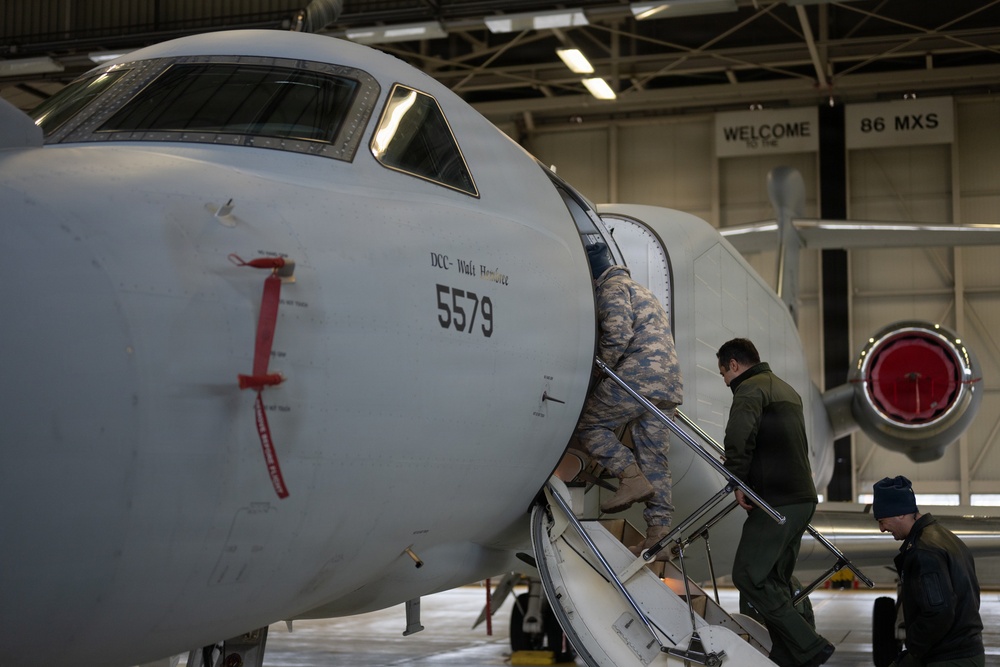 EA-37B Compass Call visits Ramstein AB in first stop of European roadshow