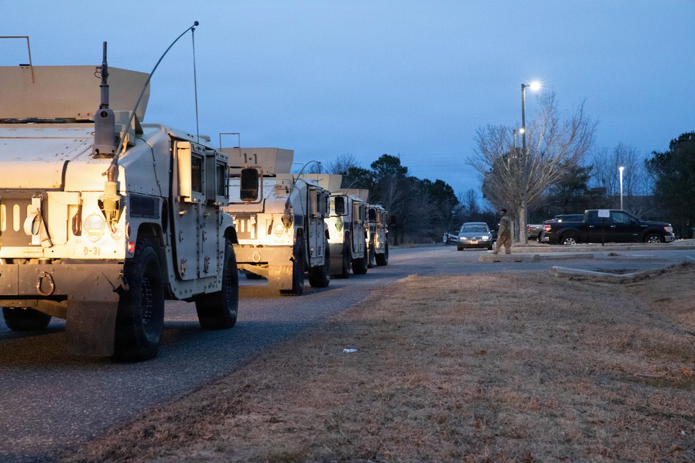1-175th Infantry Regiment Soldiers Arrive at Dorchester County Emergency Management