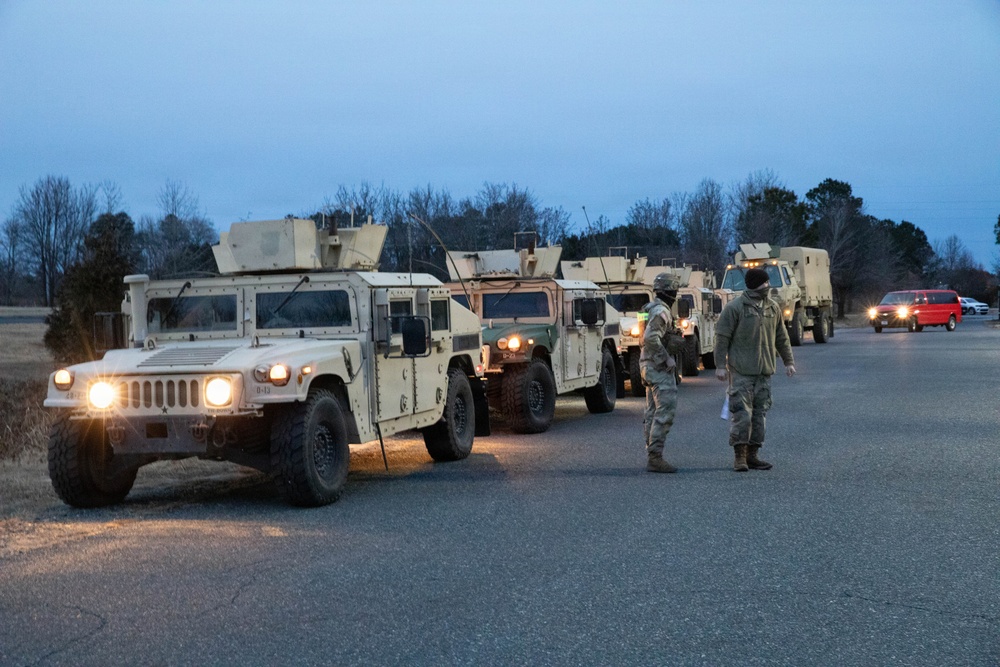 Delta Company 1st Battalion, 175th Infantry Regiment Soldiers Arrive at Dorchester County Emergency Management