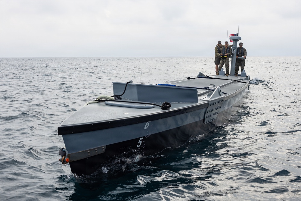 1st MLG Marines test an Autonomous Low-Profile Vessel