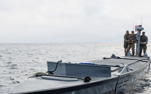 1st MLG Marines test an Autonomous Low-Profile Vessel
