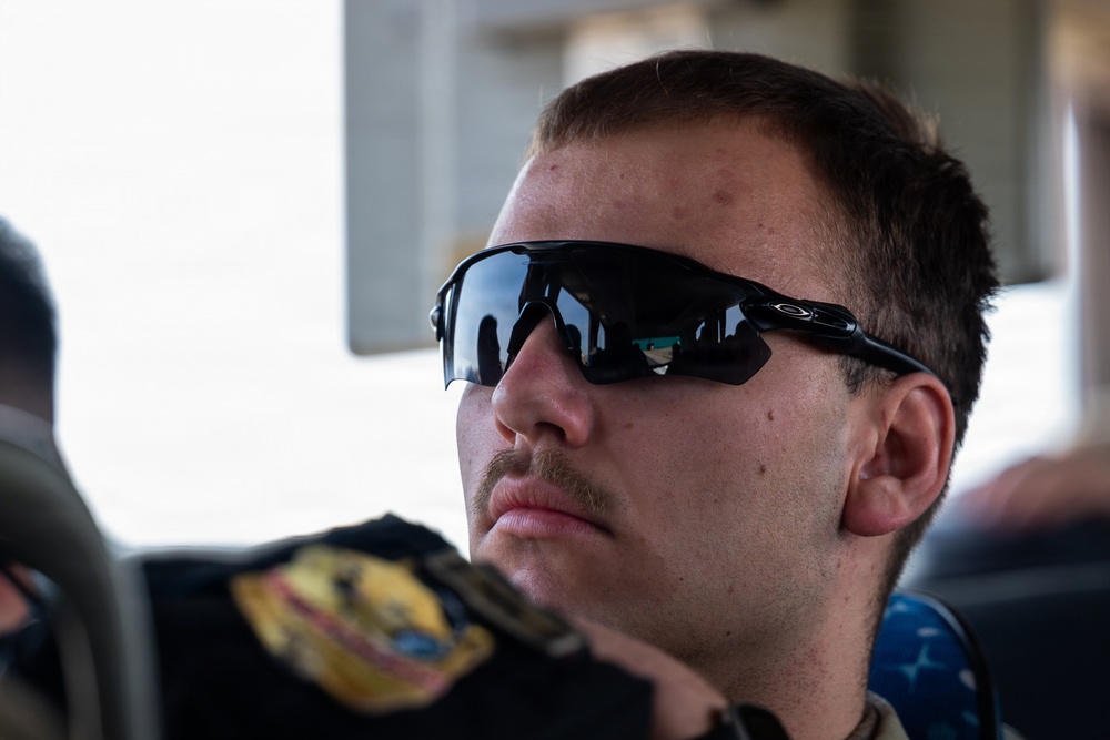 Airmen arrive at an undisclosed location within CENTCOM AOR