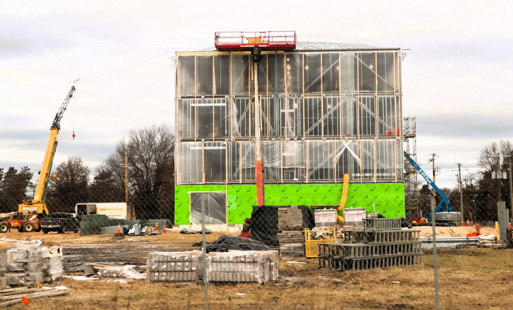 January 2026 construction operations for $55.75 million Collective Training Officers Quarters Project at Fort McCoy