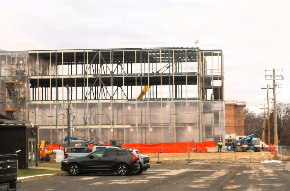 January 2026 construction operations for $55.75 million Collective Training Officers Quarters Project at Fort McCoy
