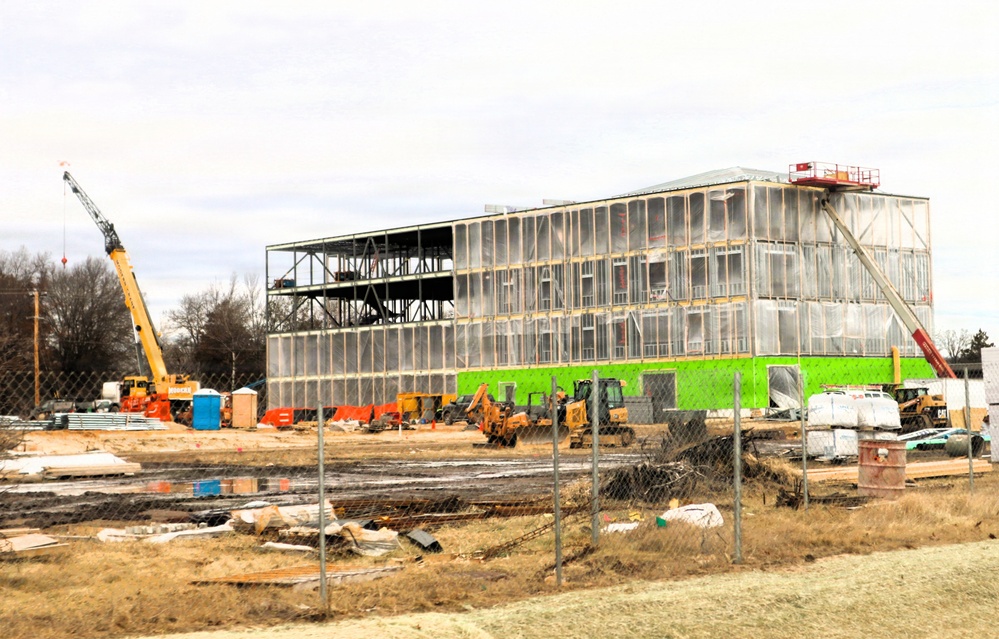 January 2026 construction operations for $55.75 million Collective Training Officers Quarters Project at Fort McCoy