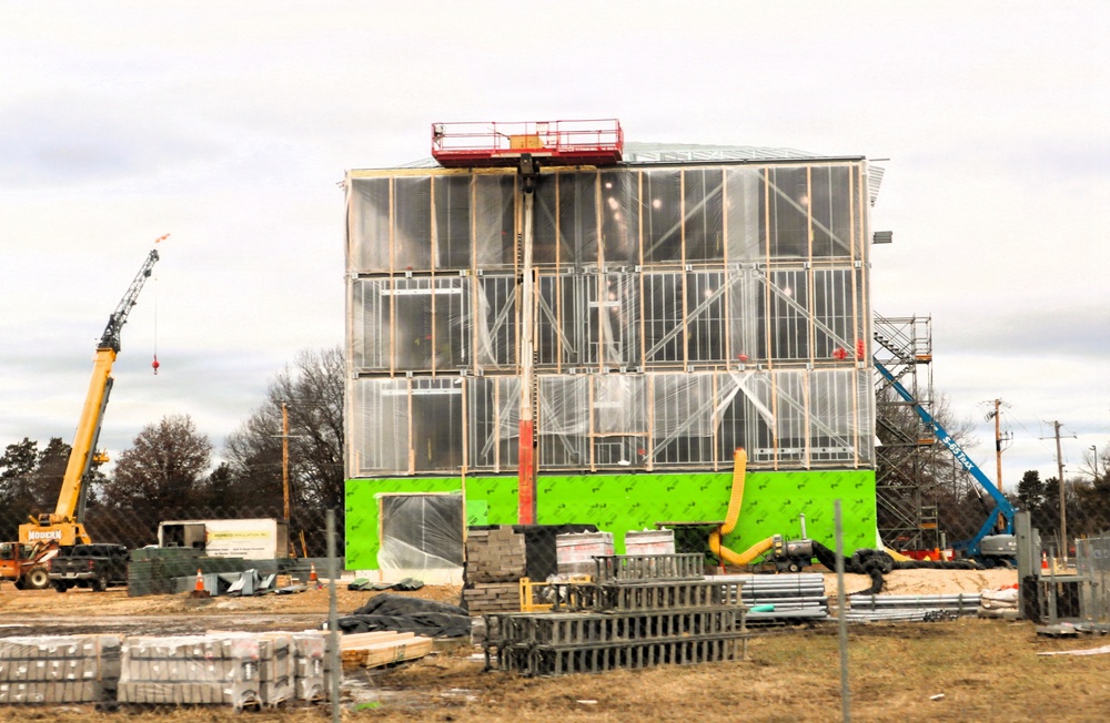 January 2026 construction operations for $55.75 million Collective Training Officers Quarters Project at Fort McCoy