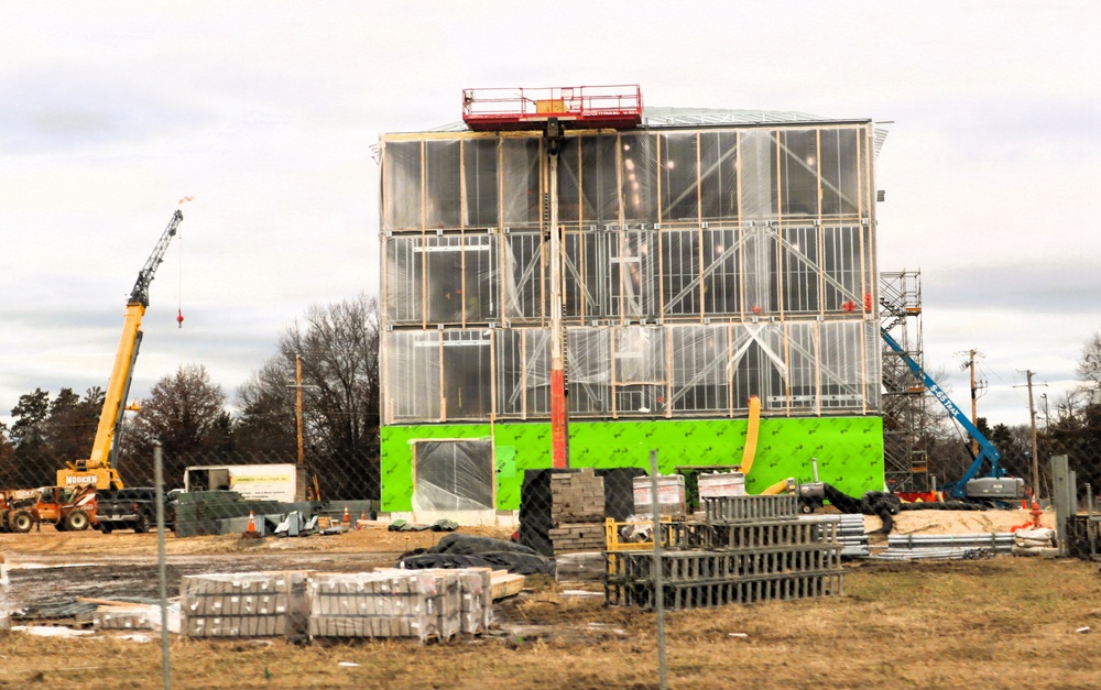 January 2026 construction operations for $55.75 million Collective Training Officers Quarters Project at Fort McCoy