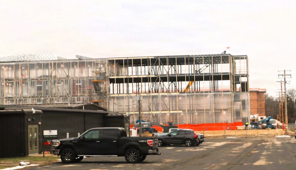 January 2026 construction operations for $55.75 million Collective Training Officers Quarters Project at Fort McCoy