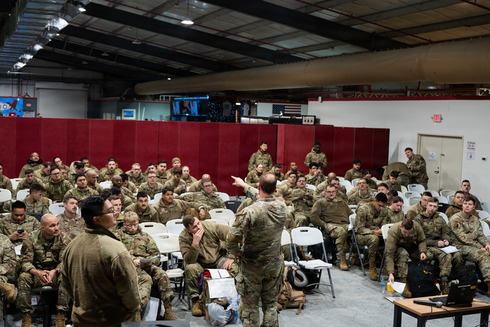 Airmen arrive at an undisclosed location within CENTCOM AOR