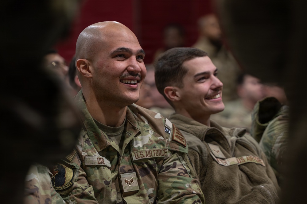 Airmen arrive at an undisclosed location within CENTCOM AOR