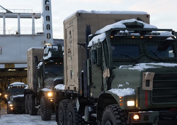 CORE 26 | Logistics Marines and Sailors Land in Norway for Cold Response 26
