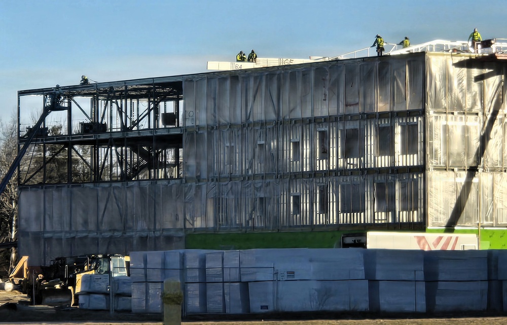 January 2026 construction operations for $55.75 million Collective Training Officers Quarters Project at Fort McCoy