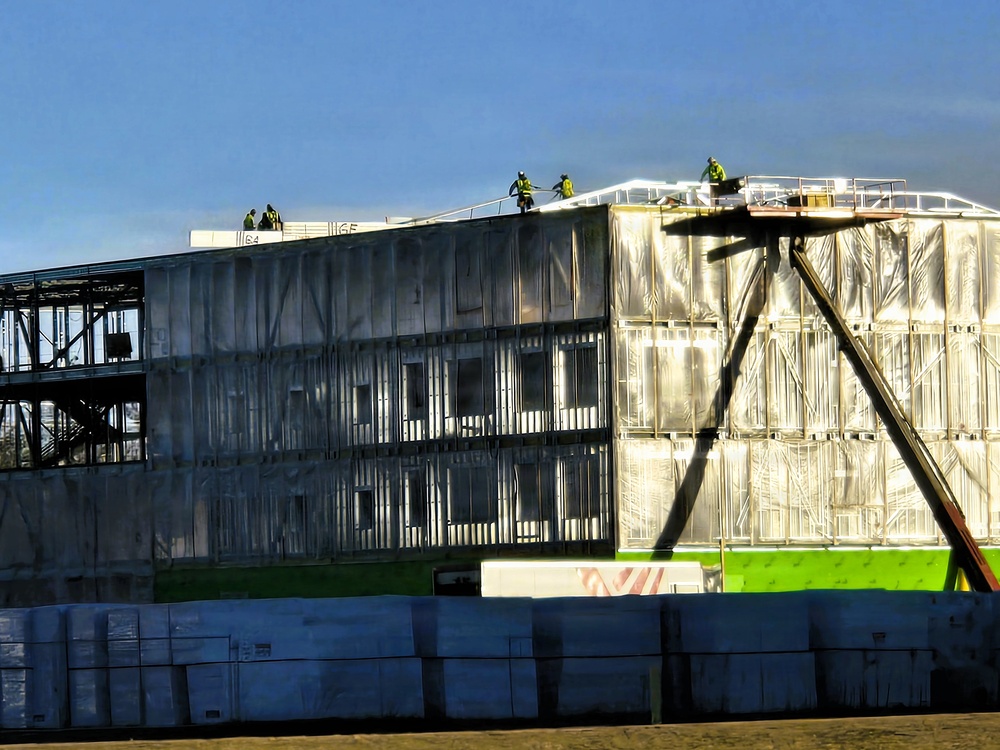 January 2026 construction operations for $55.75 million Collective Training Officers Quarters Project at Fort McCoy