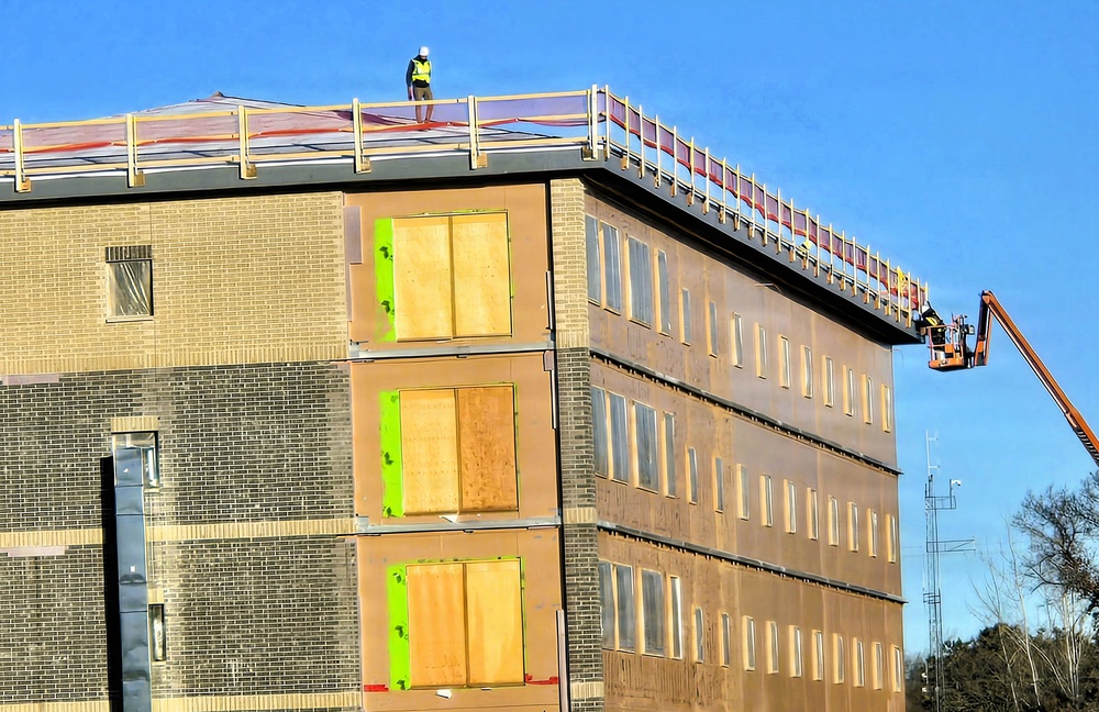 January 2026 construction operations for $55.75 million Collective Training Officers Quarters Project at Fort McCoy
