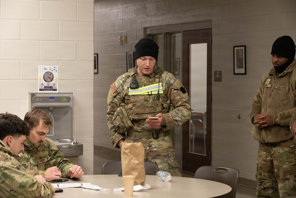 1-175th Infantry Regiment Soldiers Brief during Operation Blur