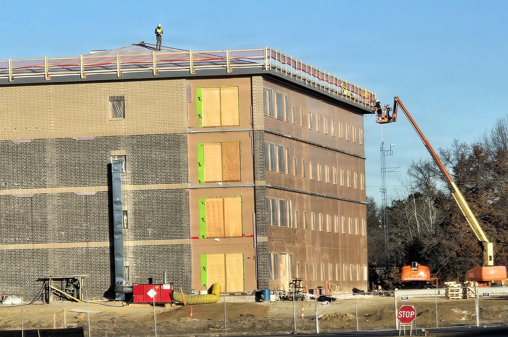January 2026 construction operations for $55.75 million Collective Training Officers Quarters Project at Fort McCoy