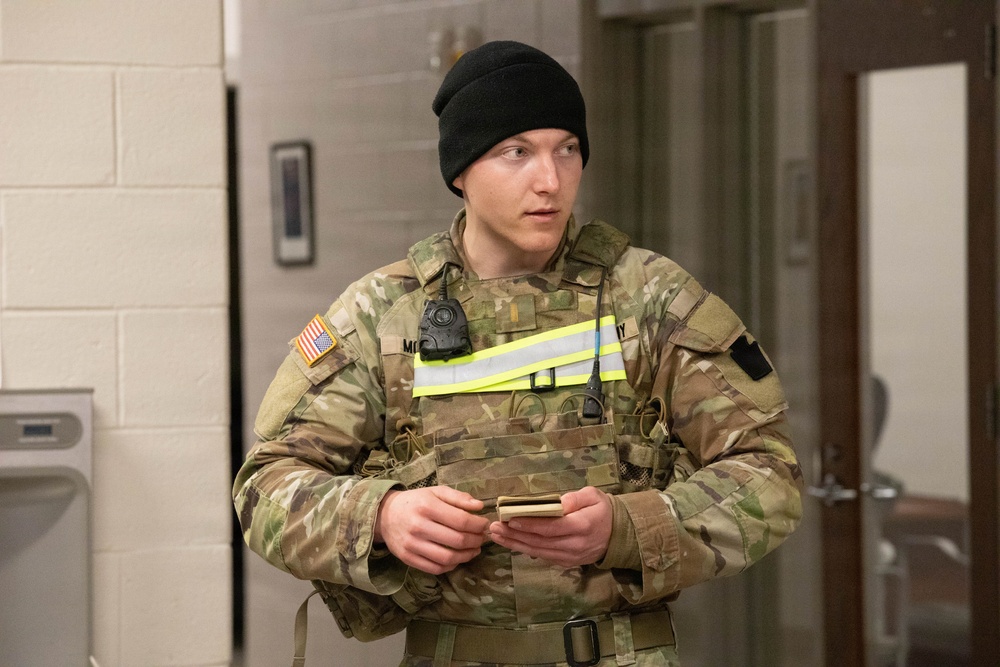 1-175th Infantry Regiment Soldier Gives Brief during Operation Blur