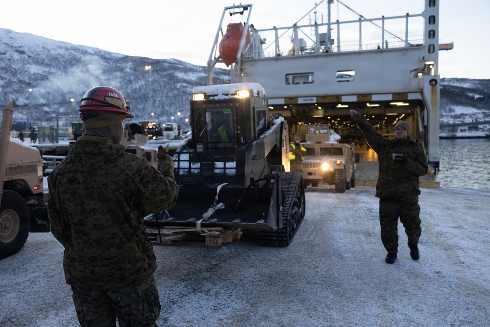 CORE 26 | Logistics Marines and Sailors Land in Norway for Cold Response 26