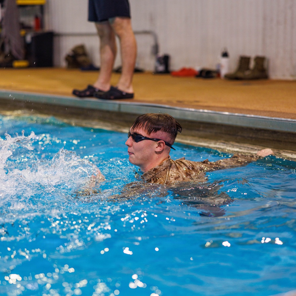 U.S. Marines participate in Water Survival Advanced Course