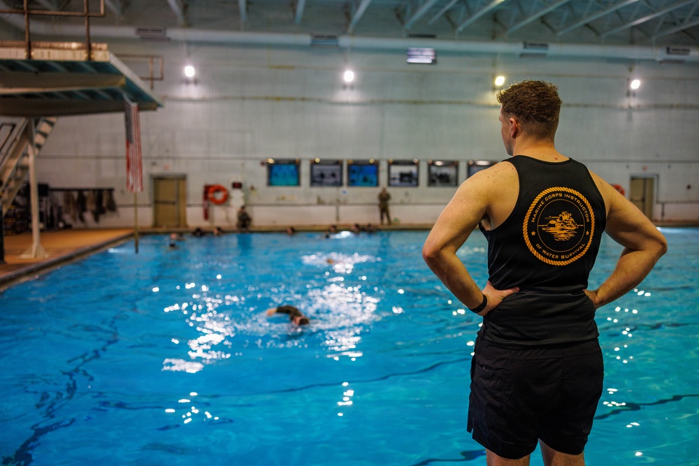 U.S. Marines participate in Water Survival Advanced Course