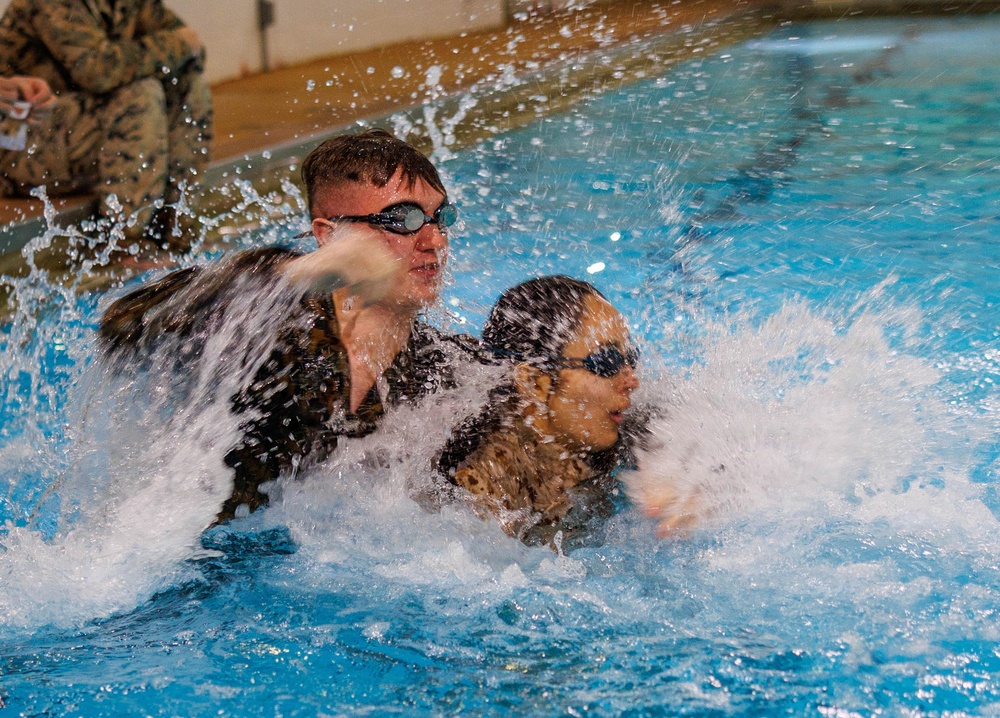 U.S. Marines participate in Water Survival Advanced Course