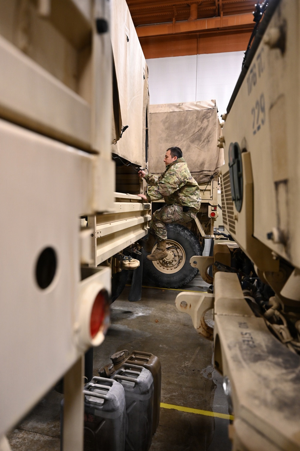 Climbing into a LMTV