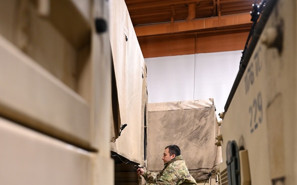 Climbing into a LMTV