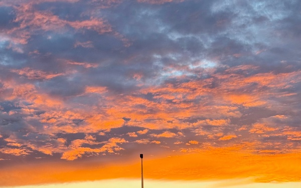 F-16 winter sunset at Edwards AFB