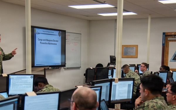 Surface Warfare Engineering Schools Command (SWESC) Great Lakes Instructors Train Next Generation of U.S. Navy Cargo Weapons Elevator Operators