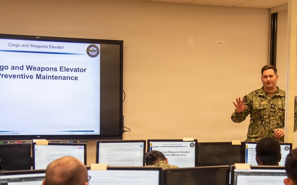 Surface Warfare Engineering Schools Command (SWESC) Great Lakes Instructors Train Next Generation of U.S. Navy Cargo Weapons Elevator Operators