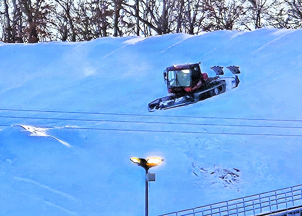 Snow groomer operations at Fort McCoy's Whitetail Ridge Ski Area
