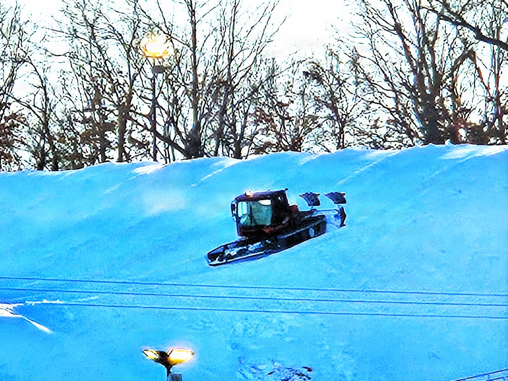 Snow groomer operations at Fort McCoy's Whitetail Ridge Ski Area